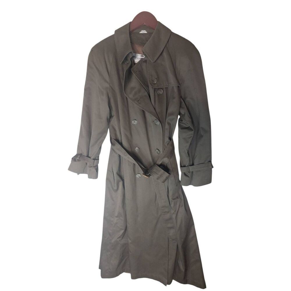 VTG Evan Picone Double Breasted Trench Coat Beige 8 Vintage Women's Taupe Fawn
